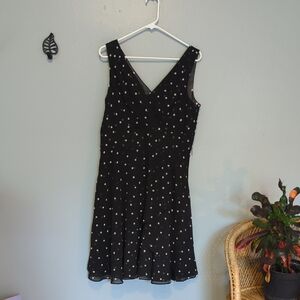 WHBM White House Black Market Polkadot Swing Dancing Dress In Black And White 12